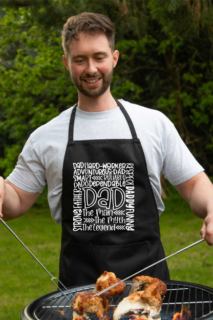 Dad The Man The Myth Apron Funny Father's Day Birthday Gift Cooking Baking BBQ