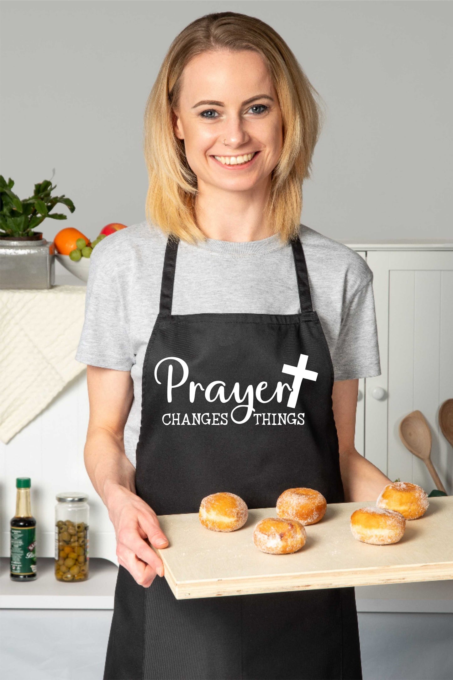 Prayer Changes Things Apron Religious Church Fete Worship BBQ