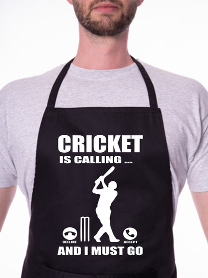 Cricket is Calling  Apron Funny Father's Day Birthday Gift Cooking Baking BBQ