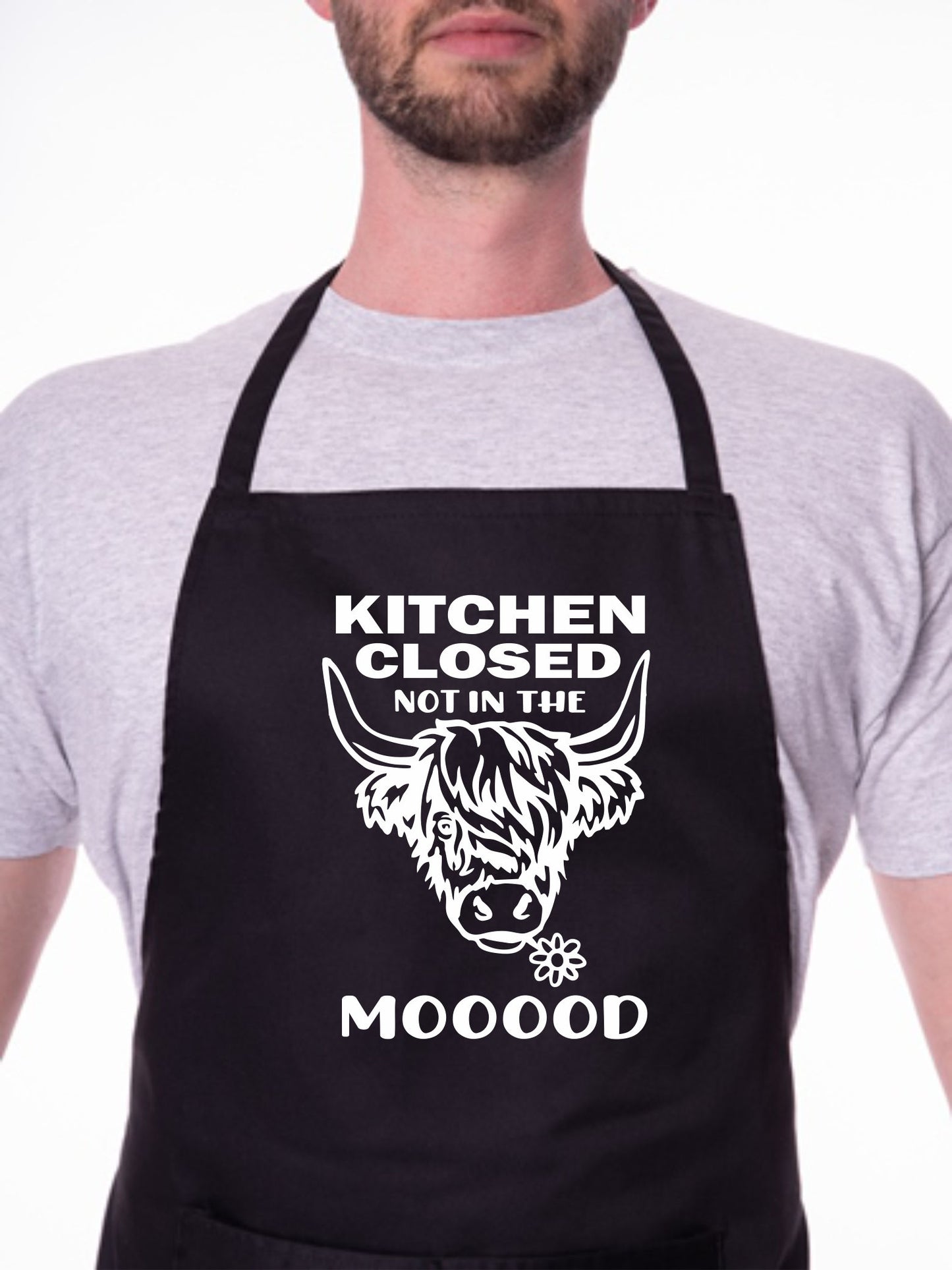 Kitchen Closed Not In The Mood Apron Funny Birthday Gift Cooking Baking BBQ