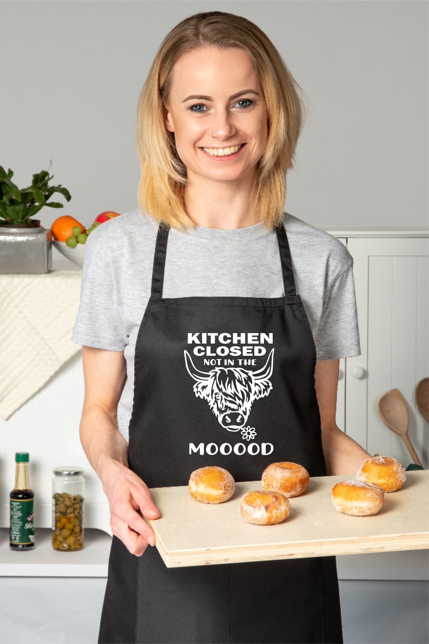 Kitchen Closed Not In The Mood Apron Funny Birthday Gift Cooking Baking BBQ