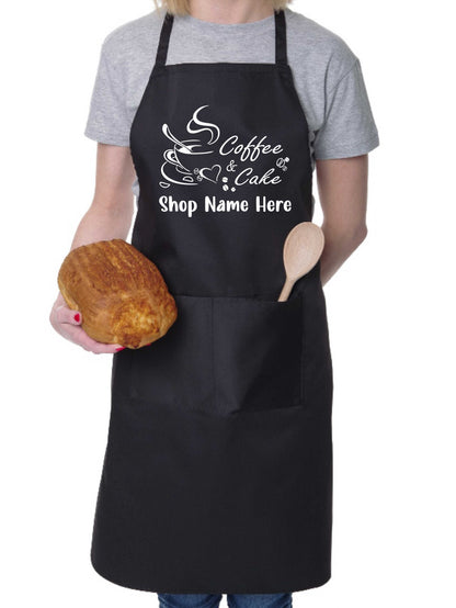 Personalised Apron Coffee & Cake Cafe Your Shop Restaurant Name Here Work Gift