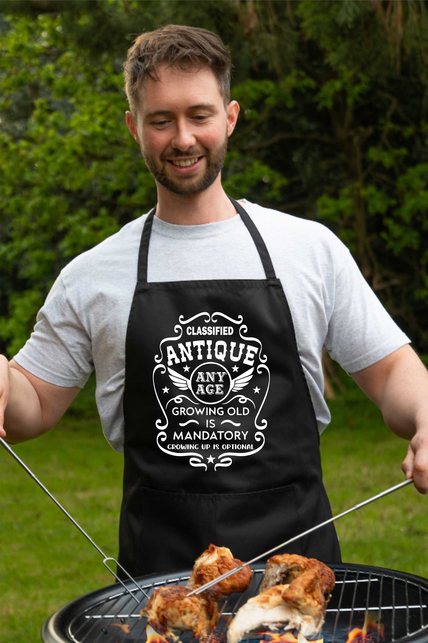 Personalised Apron Growing Old Birthday Age Funny Your Age Here Gift