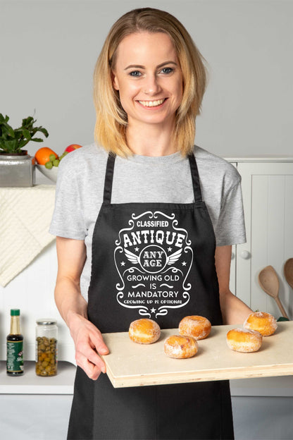 Personalised Apron Growing Old Birthday Age Funny Your Age Here Gift
