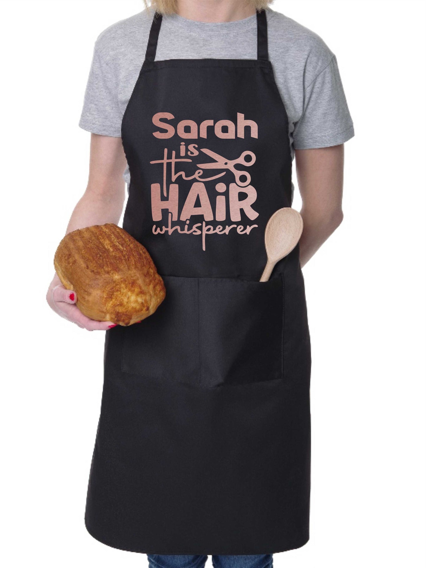 Personalised Apron Hair Whisperer Hairdresser Salon Your Name Here Work Gift