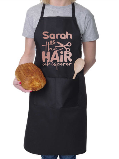 Personalised Apron Hair Whisperer Hairdresser Salon Your Name Here Work Gift