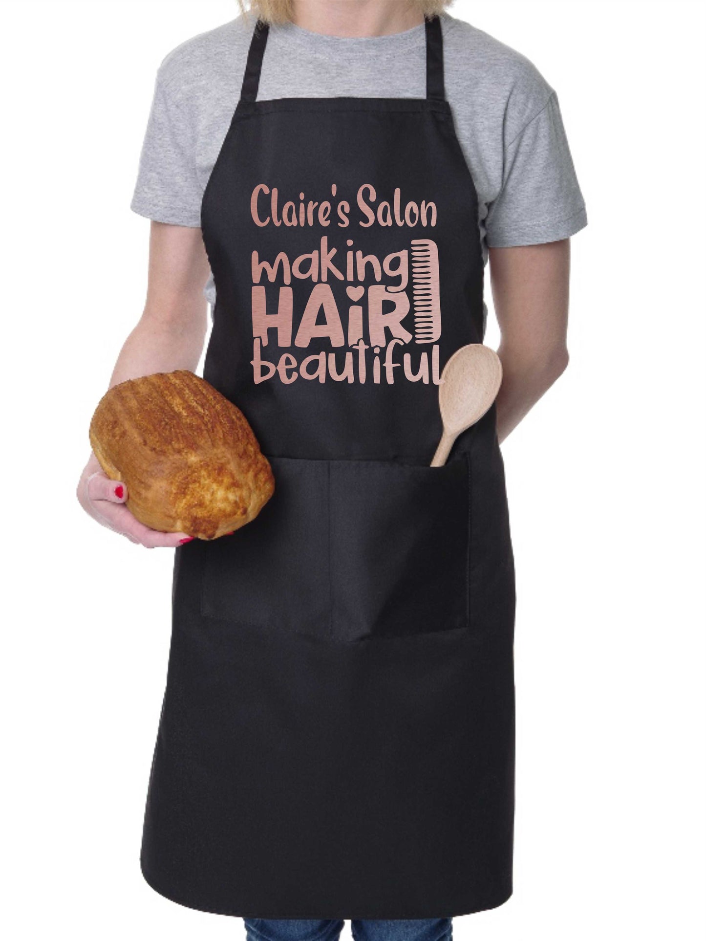 Personalised Apron Making Hair Beautiful Hairdresser Your Name Here Work Gift