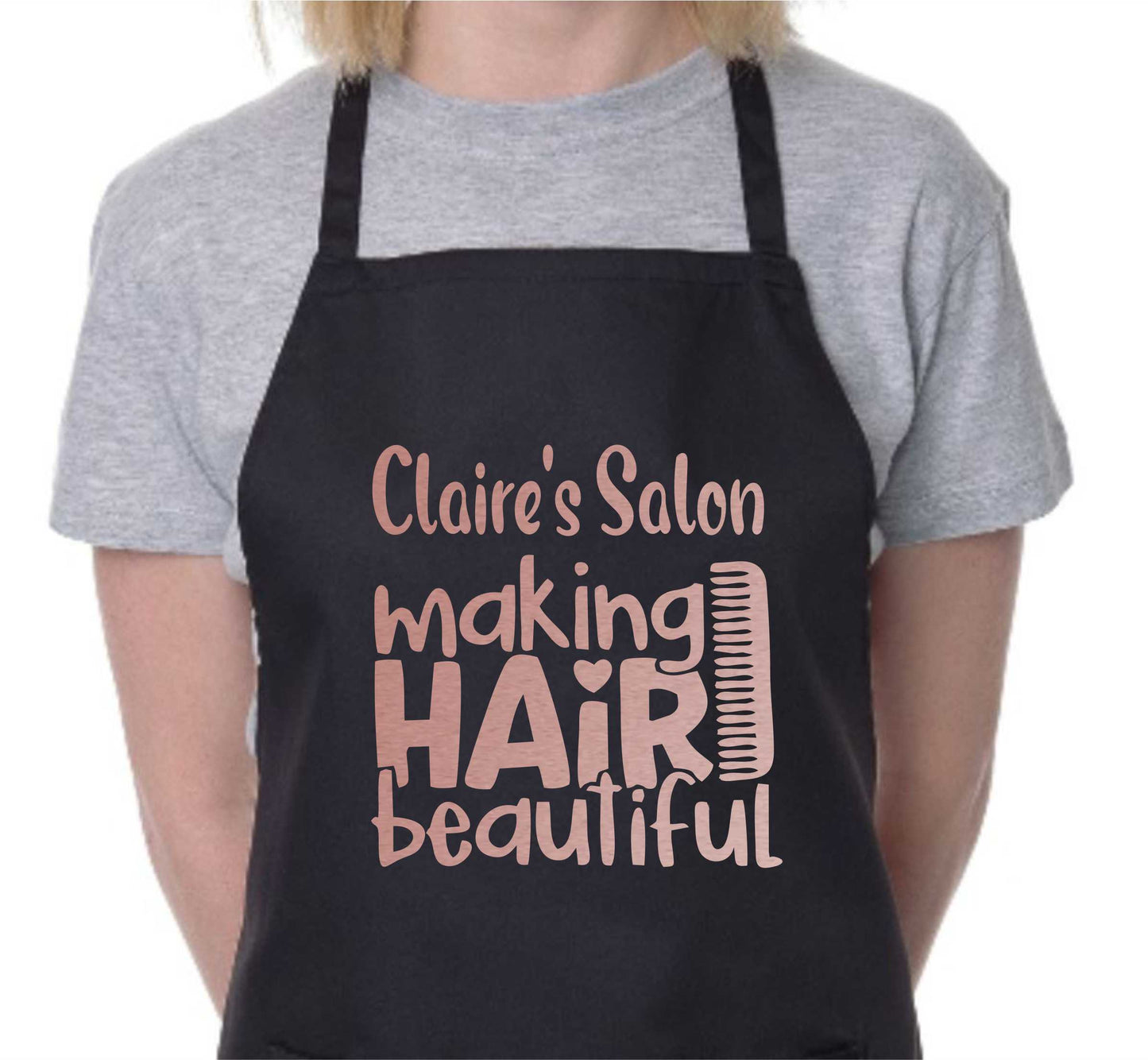 Personalised Apron Making Hair Beautiful Hairdresser Your Name Here Work Gift