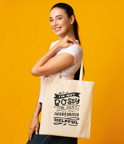I'm Not Bossy Just Helpful Tote Bag Gift Resuable Shopping Bag