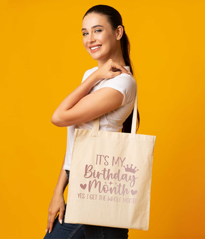 It's My Birthday Month In Rose Gold Print Birthday Gift Resuable Shopping Bag