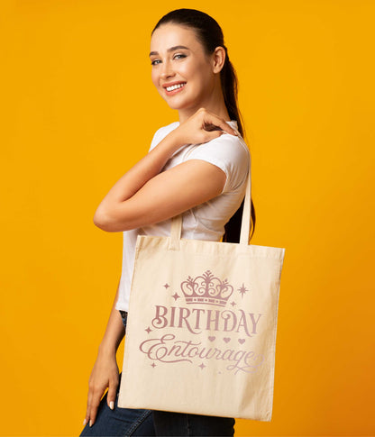 Birthday Entourage In Rose Gold Print Birthday Gift Resuable Shopping Bag