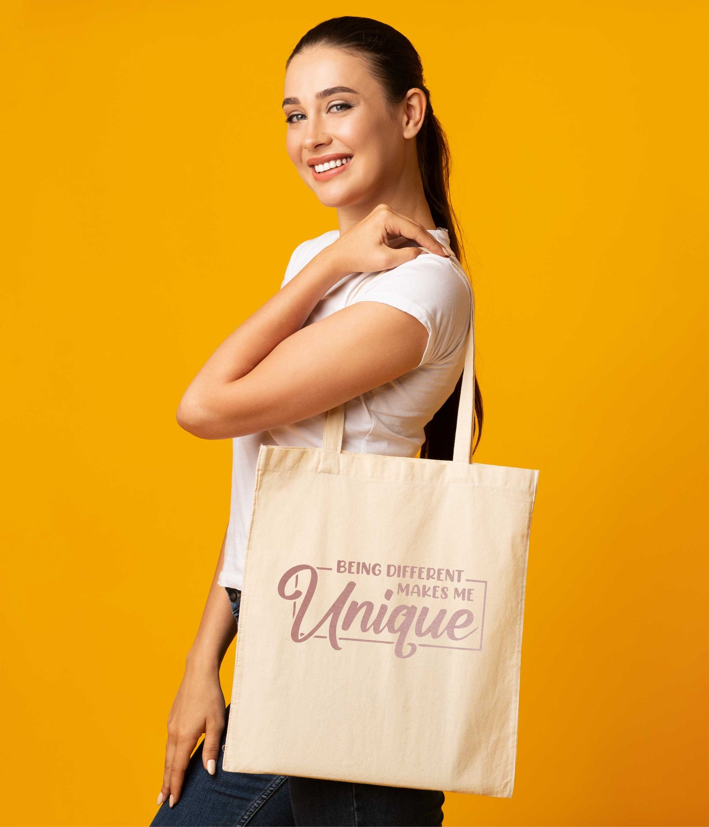Being Different In Rose Gold Tote Bag Mental Awareness Self Love Gift Resuable Shopping Bag