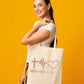 Faith Hope Love In Rose Gold Print Christian Church Gift Resuable Shopping Bag