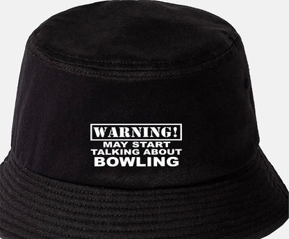 Warning May Talk About Bowling Bucket Hat Gift for Men & Ladies