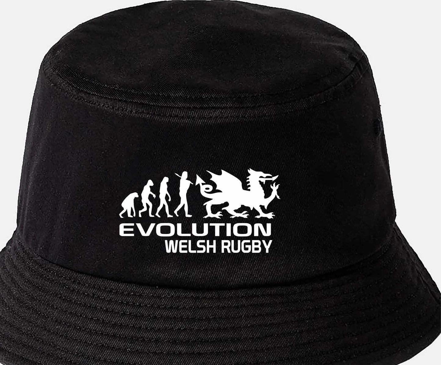 Evolution of Welsh Rugby Bucket Hat Wales Sport Birthday Gift For Men & Ladies