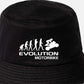 Evolution of A Motorbike Bucket Hat Biker Biking Birthday Gift For Men & Ladies