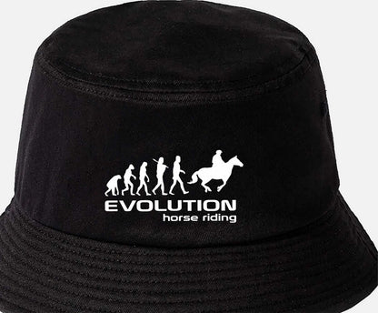 Evolution Of Horse Riding Bucket Hat Equestrian Sports Gift For Men & Ladies