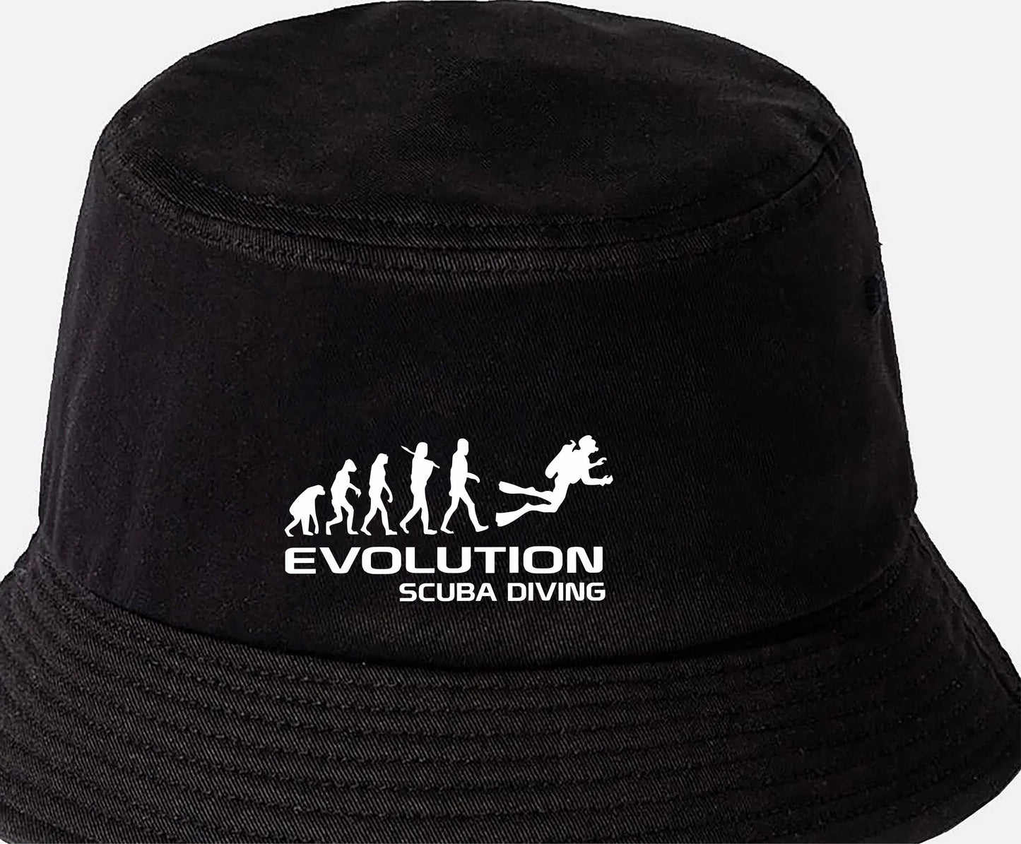 Evolution Of Scuba Diving Bucket Hat Water Sports Gift For Men & Ladies