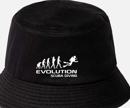 Evolution Of Scuba Diving Bucket Hat Water Sports Gift For Men & Ladies