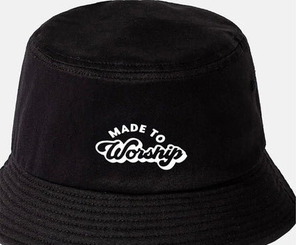 Made To Worship Bucket Hat Christian Religion Gift for Men & Ladies