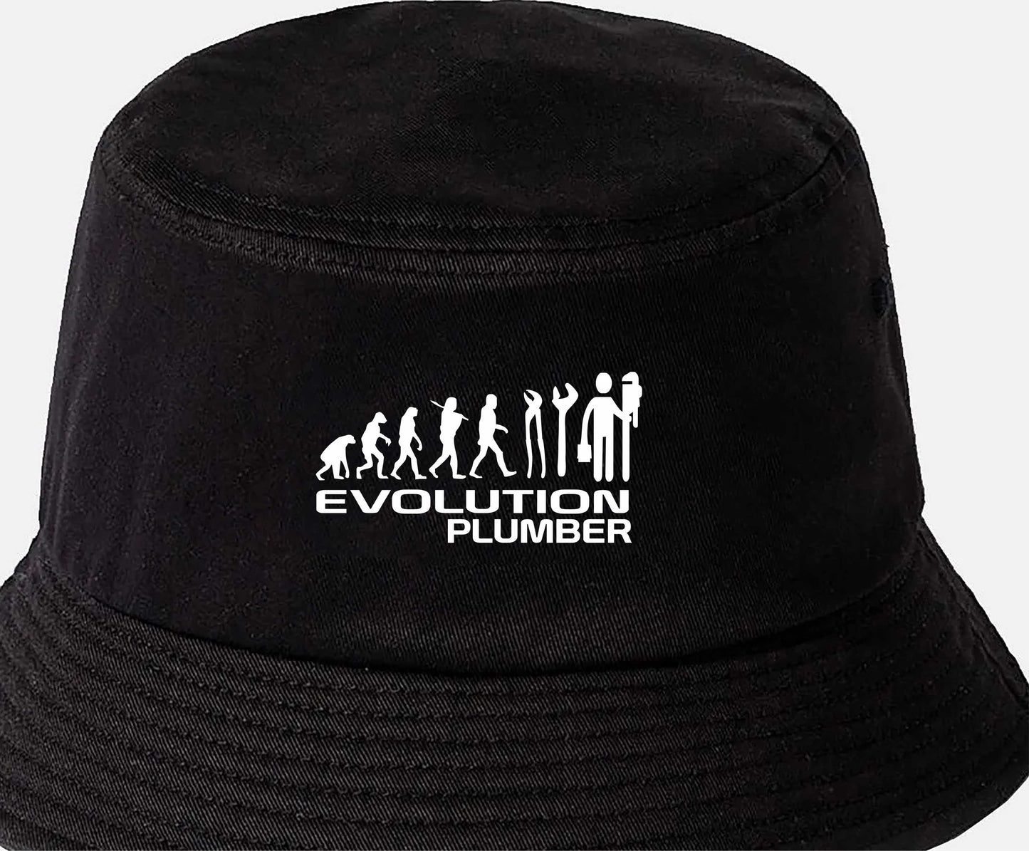 Evolution Of A Plumber Bucket Hat Work Related Gift For Men & Ladies