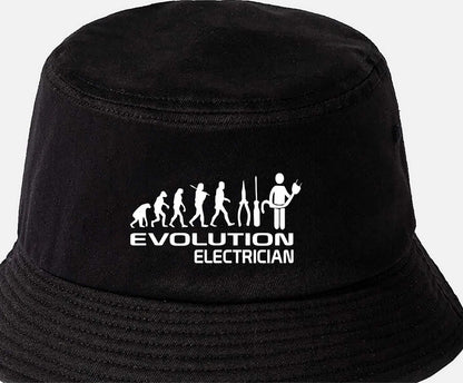 Evolution Of An Electrician Bucket Hat Work Related Gift For Men & Ladies