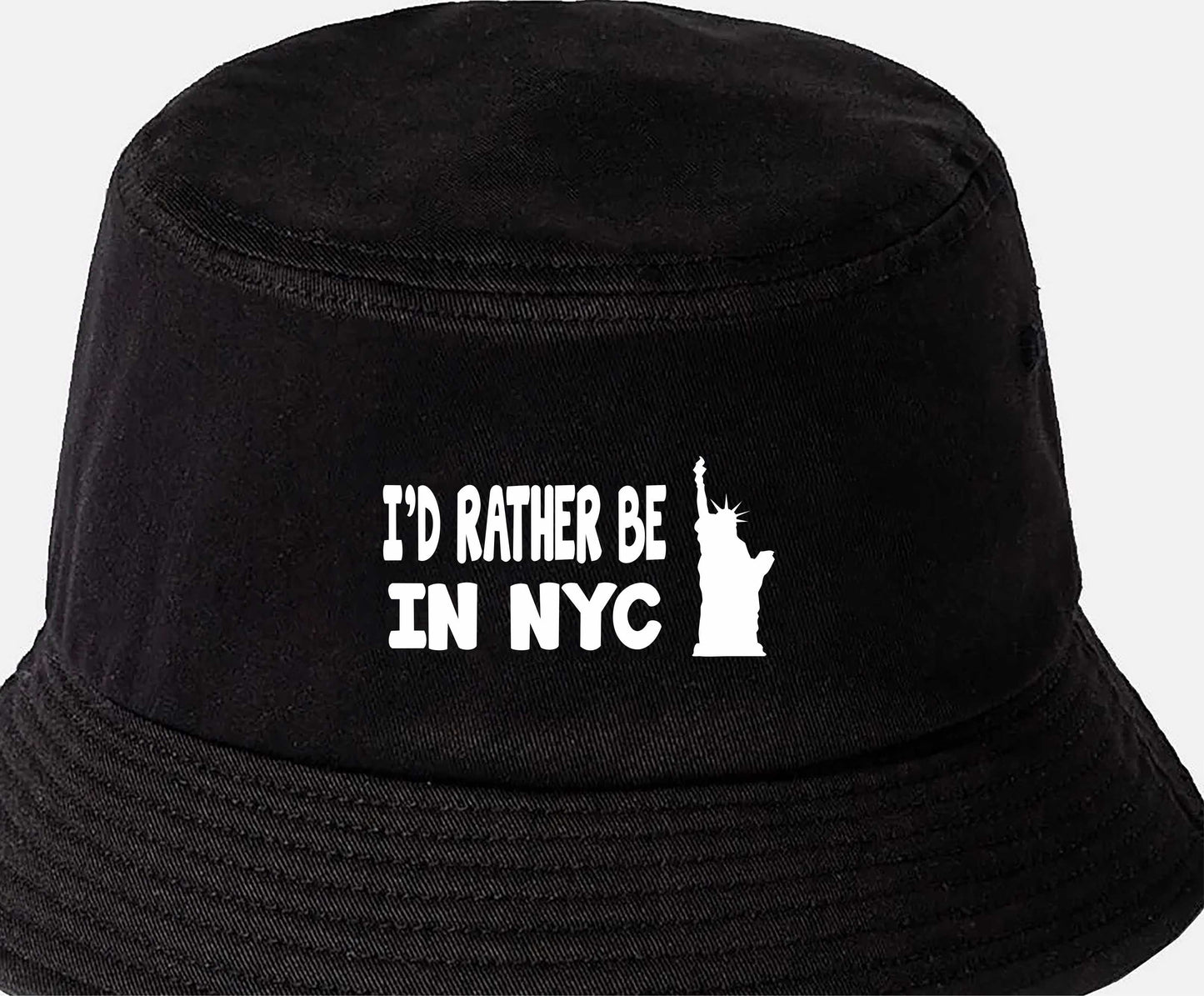 I'd Rather Be In NYC Bucket Hat New York Birthday Gift For Men & Ladies
