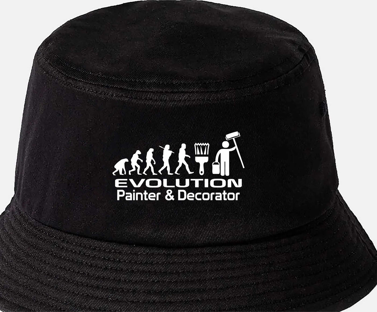 Evolution Of Painter & Decorator Bucket Hat Work Related Gift For Men & Ladies