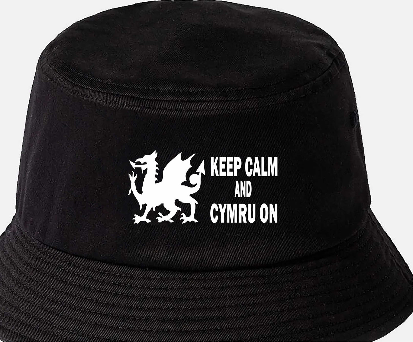 Keep Calm & Cymru On Bucket Hat Wales Lover Welsh Gift For Men & Ladies