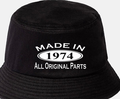 Made in 1974 50th Birthday Bucket Hat Age 50 Gift For Men & Ladies