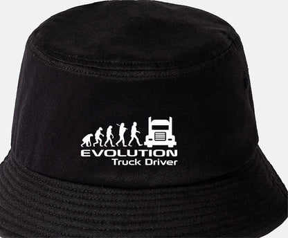 Evolution of Truck Driver Bucket Hat Birthday Gift for Men & Ladies