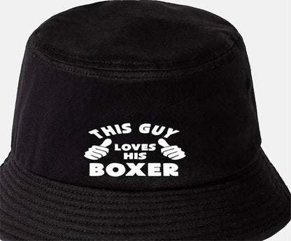 This Guy Loves His Boxer Bucket Hat Funny Dog Lovers Gift for Men