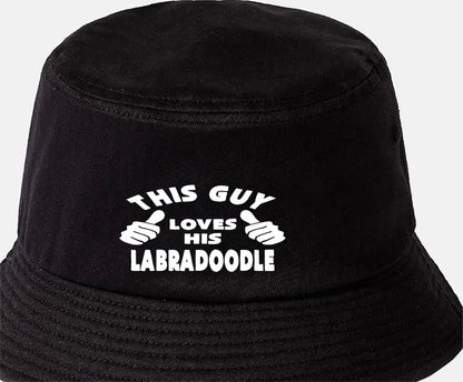 This Guy Loves His Labradoodle Bucket Hat Funny Dog Lovers Gift for Men