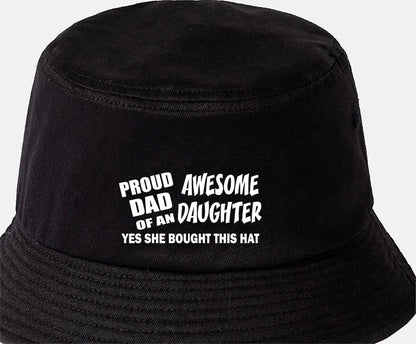 Proud Dad Of A Daughter Bucket Hat Funny Birthday Gift for Men