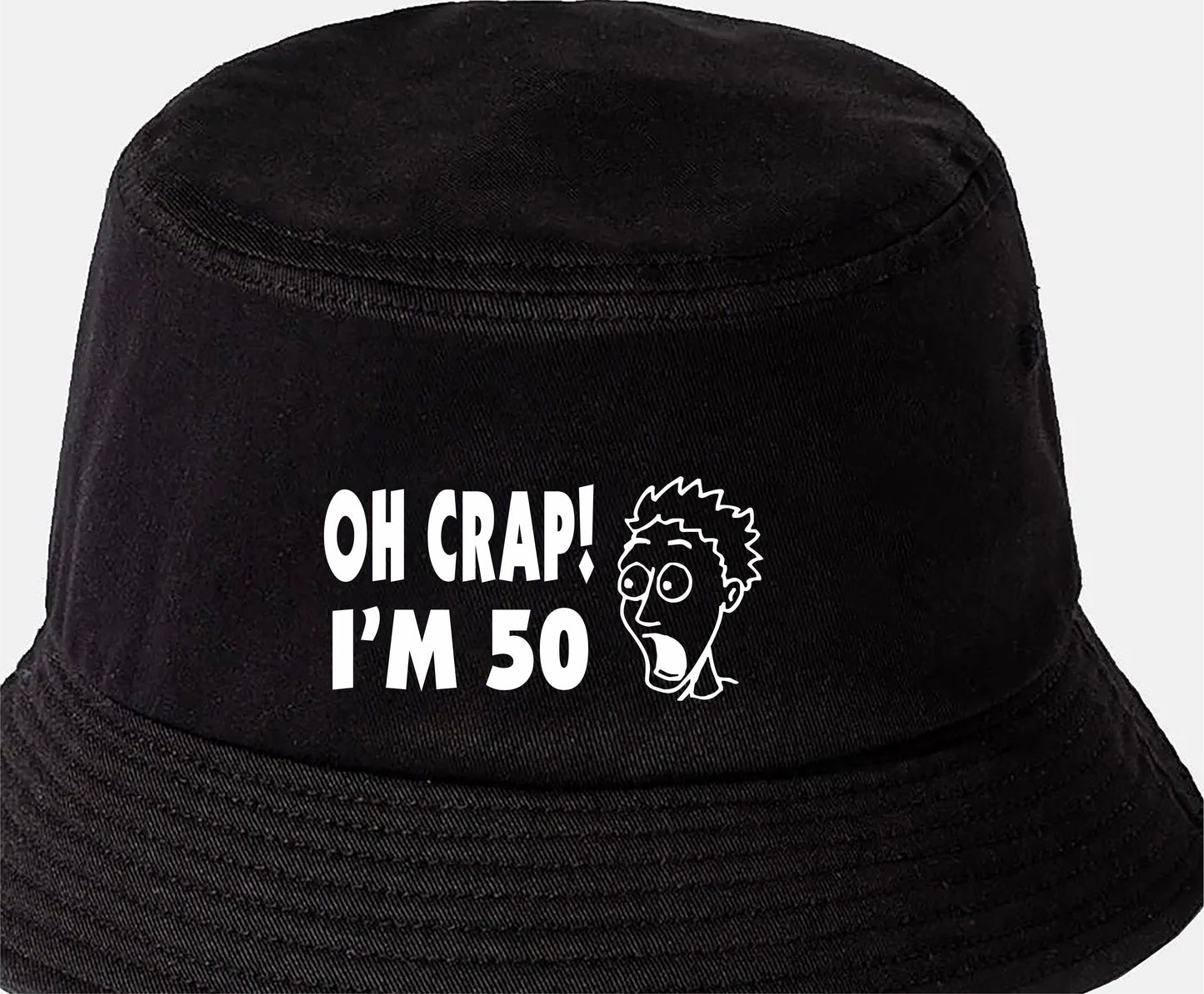 Oh Crap I'm 50 Bucket Hat Funny 50th Birthday Gift for Men
