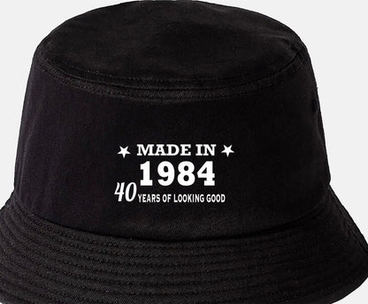 Totally Awesome Made In 1984 Bucket Hat 40th Birthday Age 40 Men & Ladies