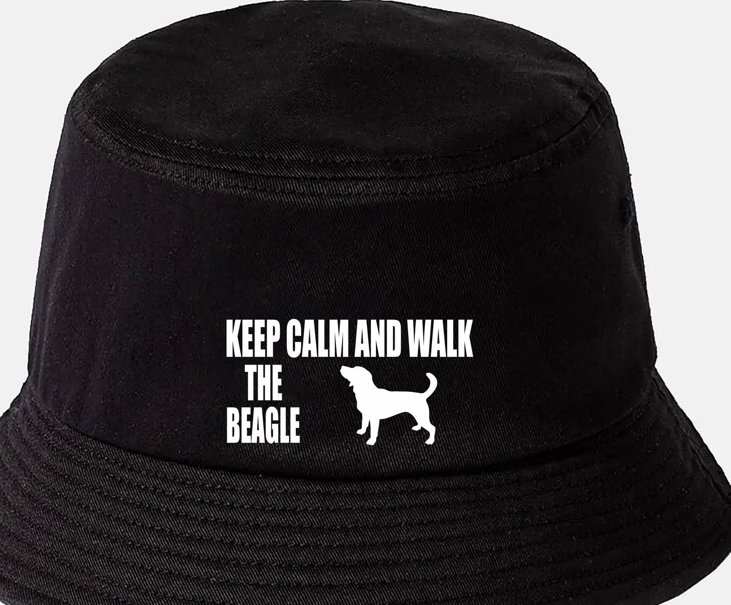 Keep Calm & Walk The Beagle Bucket Hat Dog Lovers Gift for Men & Ladies