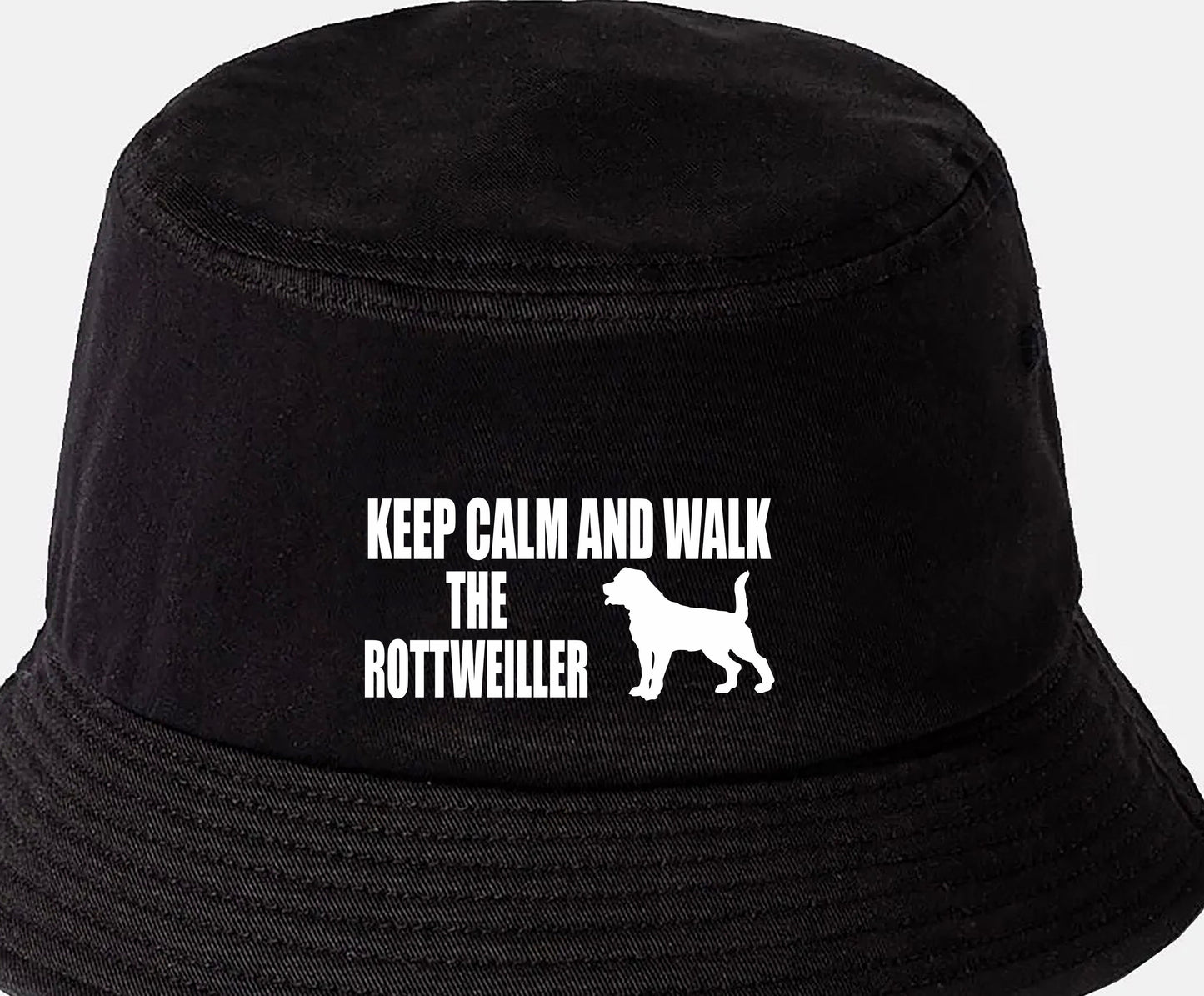 Keep Calm & Walk The Rottweiller Bucket Hat Dog Lovers Gift for Men & Ladies