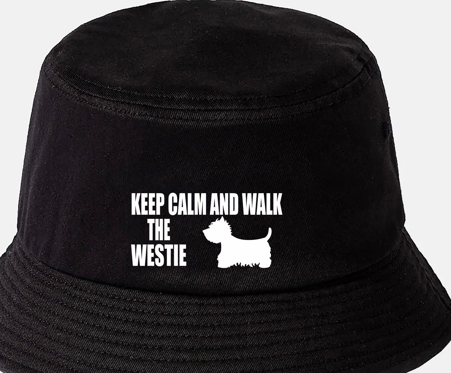 Keep Calm & Walk The Westie Bucket Hat Dog Lovers Gift for Men & Ladies