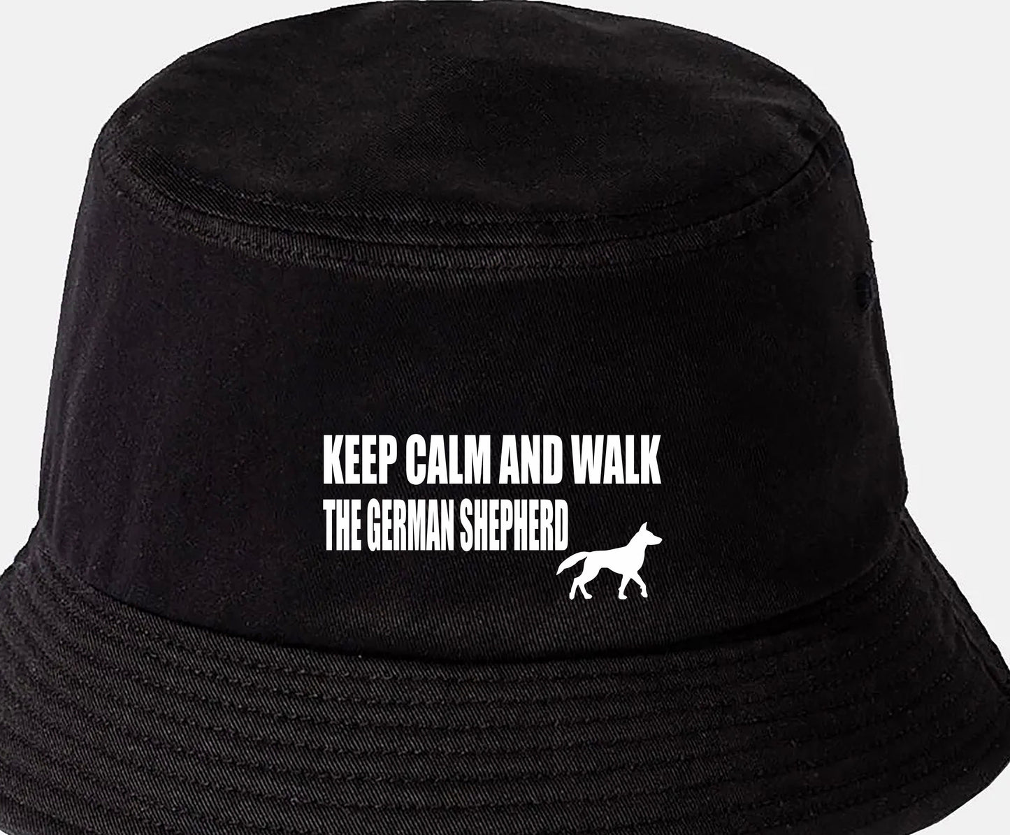 Keep Calm & Walk The German Shepherd Bucket Hat Dog Lovers Gift for Men & Ladies