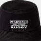 Warning May Talk About Rugby Bucket Hat Gift for Men & Ladies