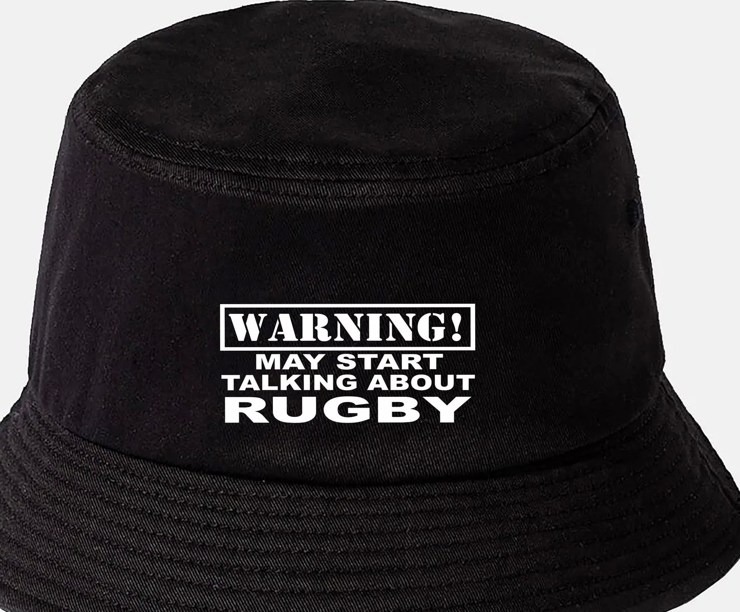 Warning May Talk About Rugby Bucket Hat Gift for Men & Ladies