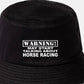 Warning May Talk About Horse Racing Bucket Hat Gift for Men & Ladies