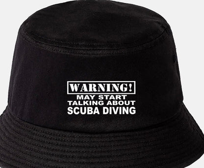 Warning May Talk About Suba Diving Bucket Hat Gift for Men & Ladies