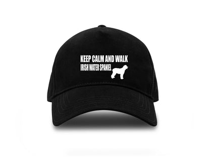 Keep Calm & Walk Irish Water Spaniel Baseball Cap Dog Lovers Gift Men & Ladies