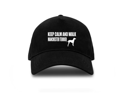 Keep Calm & Walk Manchester Terrier Baseball Cap Dog Lovers Gift Men & Ladies