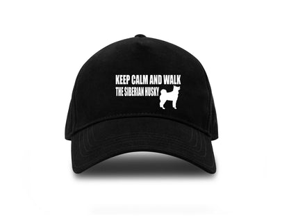 Keep Calm & Walk Siberian Husky Baseball Cap Dog Lovers Gift For Men & Ladies