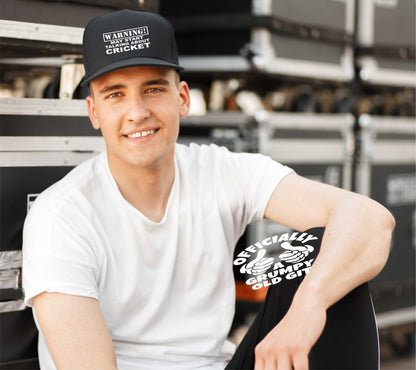 Warning May Talk About Cricket Baseball Cap Birthday Gift For Men & Ladies