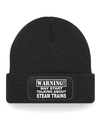 May Talk About Steam Trains Beanie Hat Gift For Train Lovers Men & Ladies