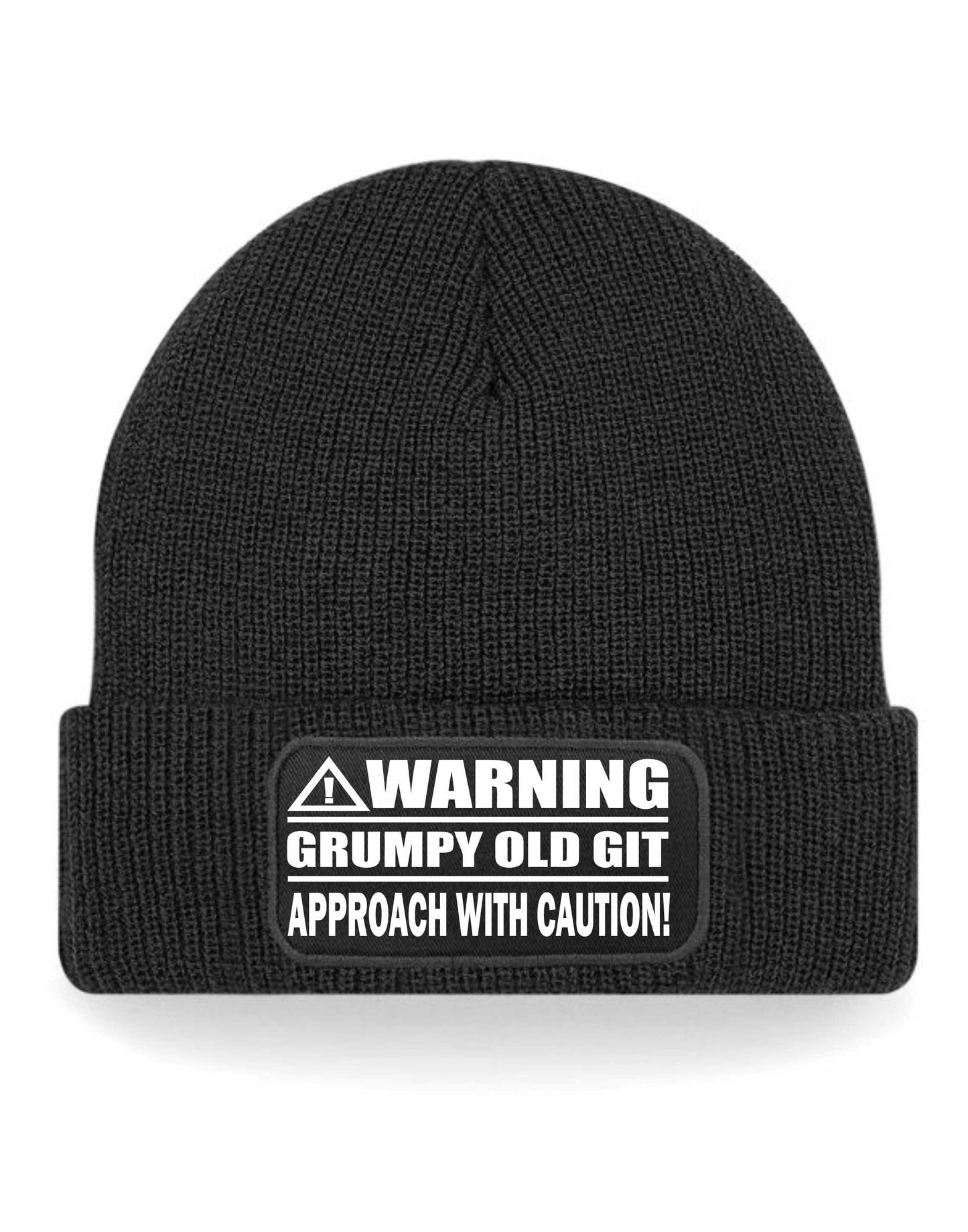 Warning Grumpy Git Beanie Hat Funny Birthday Gift For Men & Ladies